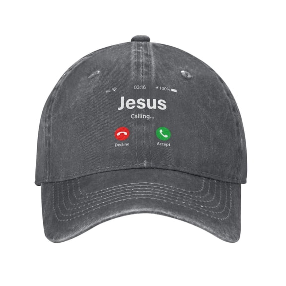 Funny Jesus Phone Christian Adult Adjustable Classic Washed Casquette Cap Hat Baseball Cap For Man For Woman