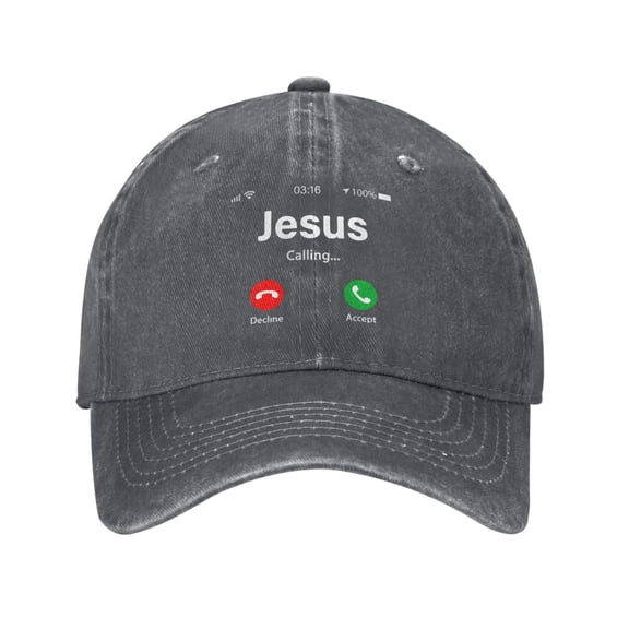 Funny Jesus Phone Christian Cowboy Hat Baseball Hat Trucker Hat For Men Women Retro Denim Hats Baseball Cap Dad Hat