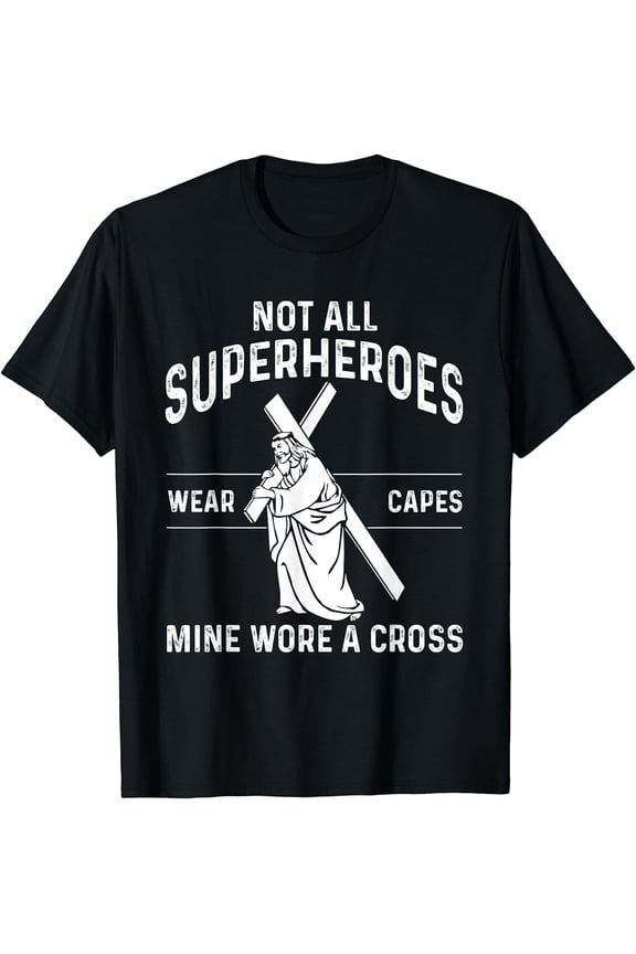 Funny Jesus Superhero Design Men Women Jesus Christ Cross T-Shirt