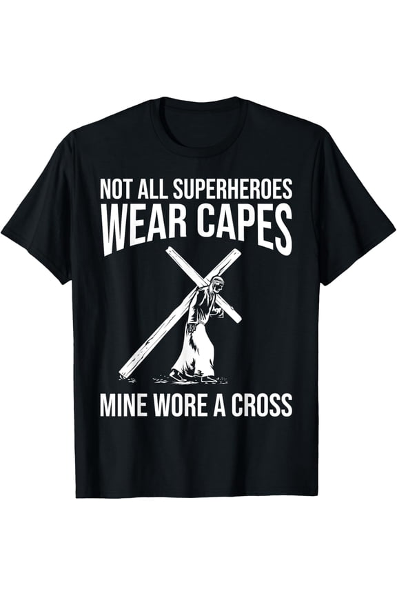 Funny Jesus Superhero Design Men Women Jesus Christ Cross T-Shirt