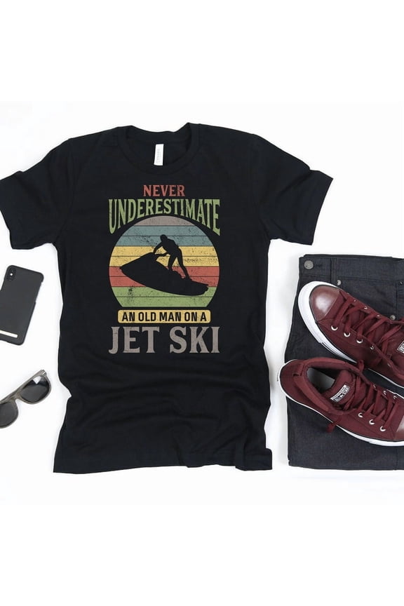 Funny Jet Ski Water Sports Lake Vacation Retirement Graphic T Shirt,for unisex up to size 5XL