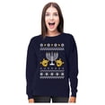 thumbnail image 1 of Tstars Women's Funny Jewish Holidays Ugly Christmas Hanukkah Sweatshirt,Large Navy, 1 of 6