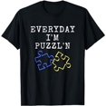 thumbnail image 1 of Funny Jigsaw Puzzle Lover Everyday I'm Puzzl'n T-Shirt, 1 of 5