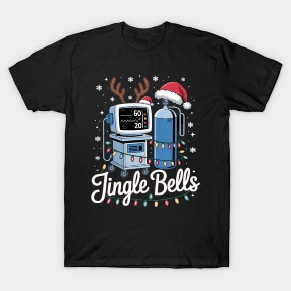 Funny Jingle Bells Telemetry Nurse Christmas Tech Nursing Graphic, H6103 Unisex T-Shirt, Up to 5XL Available
