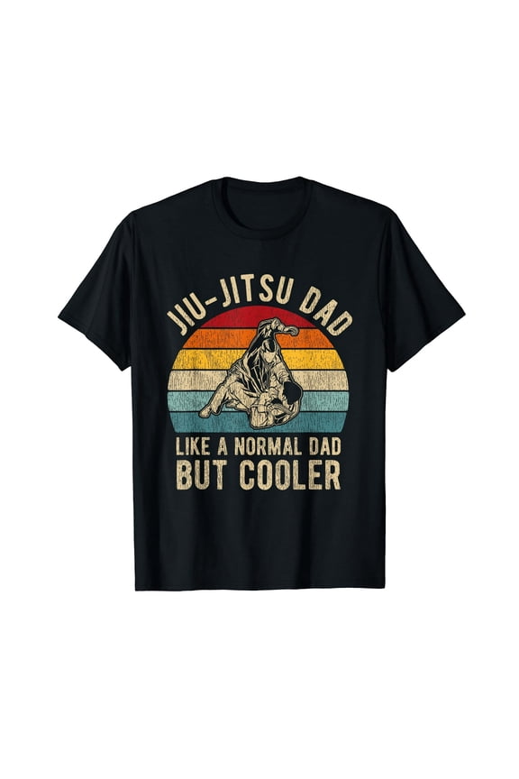 Funny Jiu Jitsu Dad Retro Sunset Grappling Gift for Men Short Sleeve Tee