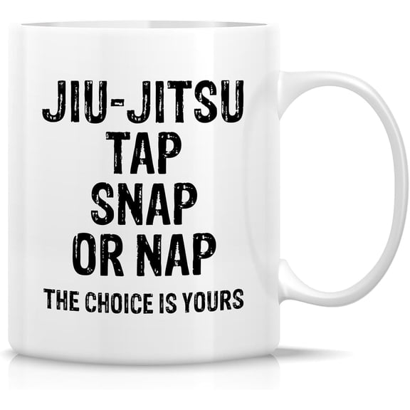 Funny Jiu-Jitsu Mug - 11 Oz Ceramic Coffee or Tea Cup - Humorous Gift for Jiu-Jitsu Enthusiasts, Martial Arts Students, Instructors and BJJ Practitioners - Birthdays, Holiday Gift For Friends