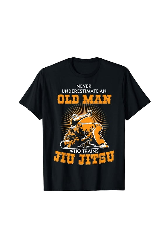 Funny Jiu Jitsu Old Man Gift for Dad Men Short Sleeve Graphic Tee