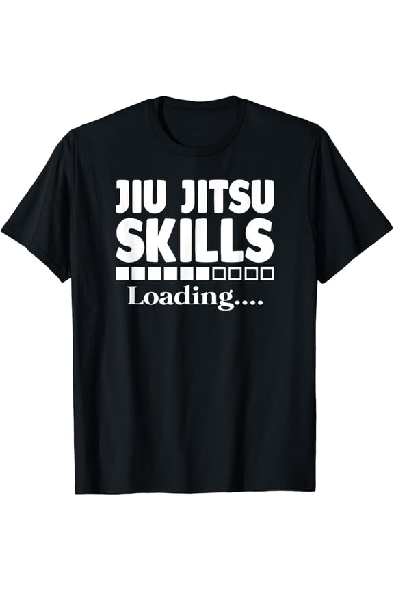Funny Jiu Jitsu Skills Loading Graphic T-Shirt - Retro BJJ Martial Arts Training Apparel for Men and Women - Comfortable Cotton Combat Sports Tee