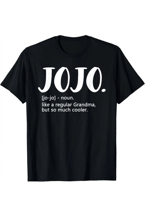 Funny JoJo Definition T-Shirt Cool Grandma Gift Women's Retro Typography Short Sleeve Tee