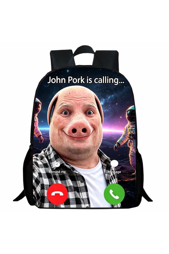 Funny John Video Pig Pork Student Backpack Cartoon Anime Backpack