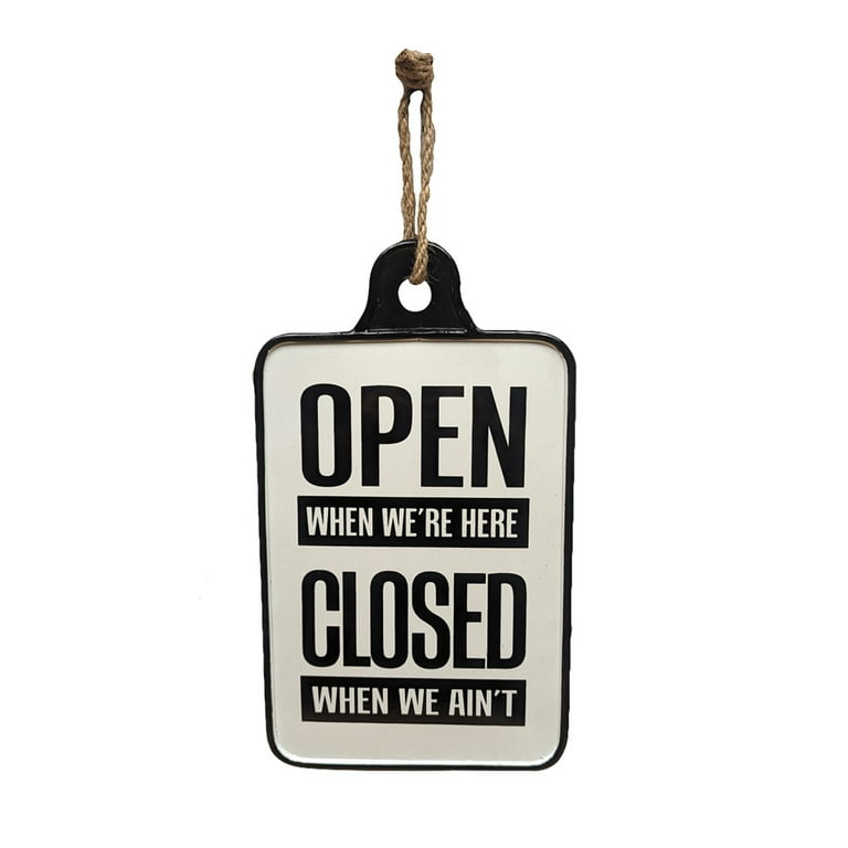 Rustic White Enamel Hanging Rope Open Closed Sign Door Business Shop Wall Decor Rustic White Enamel Hanging Rope Open Closed Sign Door Business Shop Wall Decor