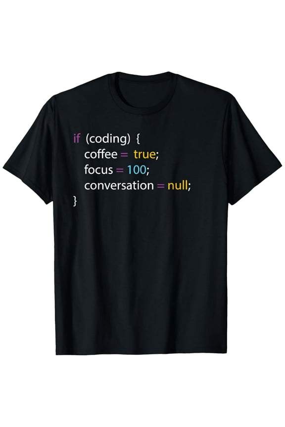 Funny Joke Programming If Coding Coffee Focus For Men Women T-Shirt