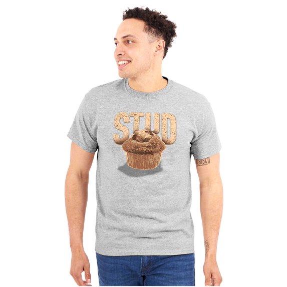 Funny Joke Stud Muffin Food Pun Men's Graphic T Shirt Tees Brisco Brands L