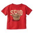 thumbnail image 1 of Funny Joke Stud Muffin Food Pun Youth T Shirt Tee Boys Infant Toddler Brisco Brands 6M, 1 of 5
