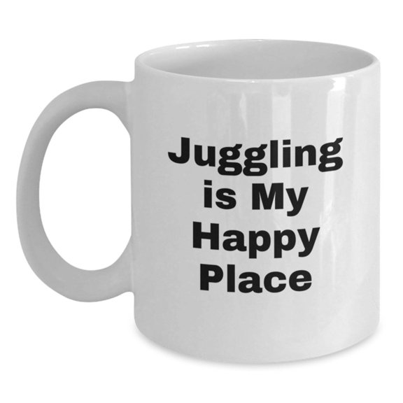 Funny Juggling Gifts for Him, Unique Christmas Memorable Presents from Friends for Juggling Enthusiasts, White Ceramic Coffee Mug