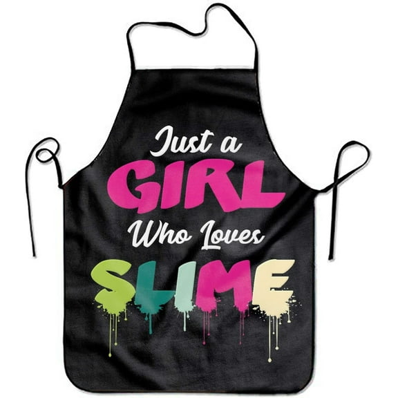 Funny Just A Girl Who Loves Slime Aprons Fashion Children Kitchen Apron Chef Kitchen Cooking and Baking Bib Apron