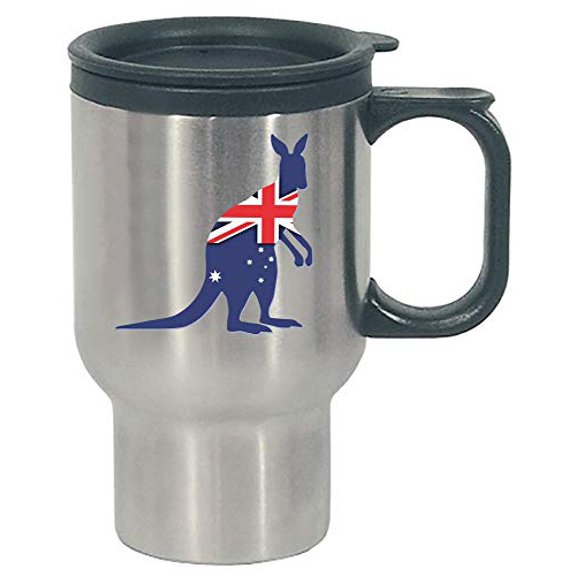Funny Kangaroo - Australia Marsupial Macropodidae Wallaby Humor - Stainless Steel Travel Mug
