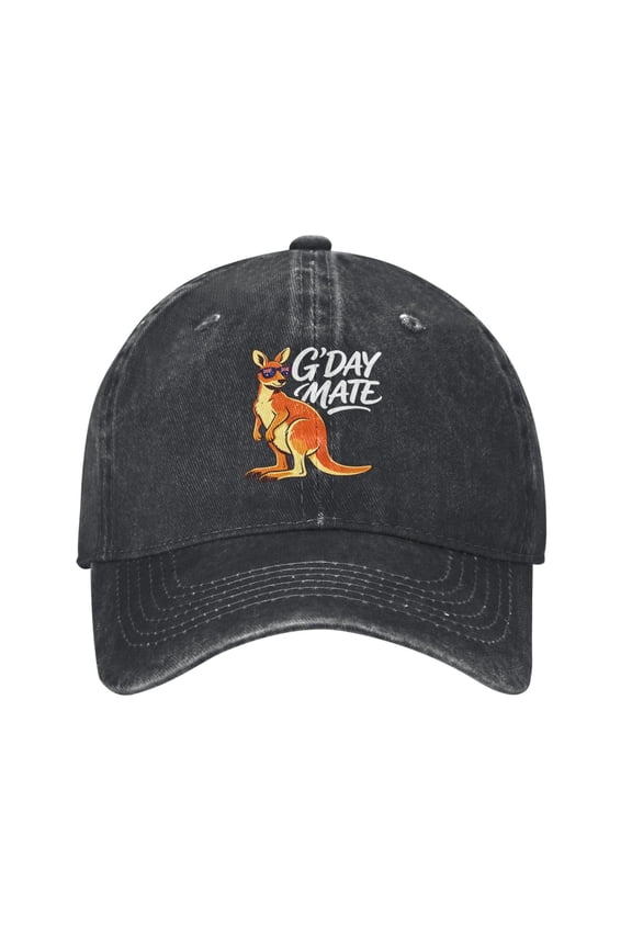 Funny Kangaroo Baseball Cap with Sunglasses Denim Stylish Casual Outdoor Kangaroos Hat Gifts for Women Men Adults