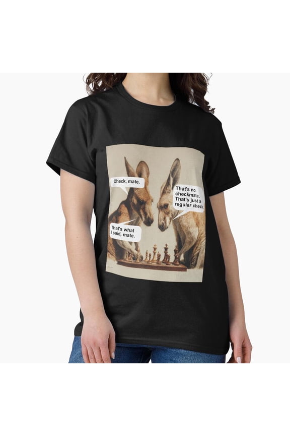 Funny Kangaroo Chess Checkmate Pun T-Shirt - Animal Lover Gift H3884, for Unisex, Up to Size 5XL