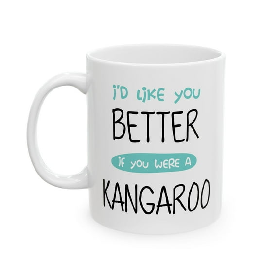 Funny Kangaroo 11 oz Coffee Mug - Quirky Gift for Animal Lovers White Ceramic