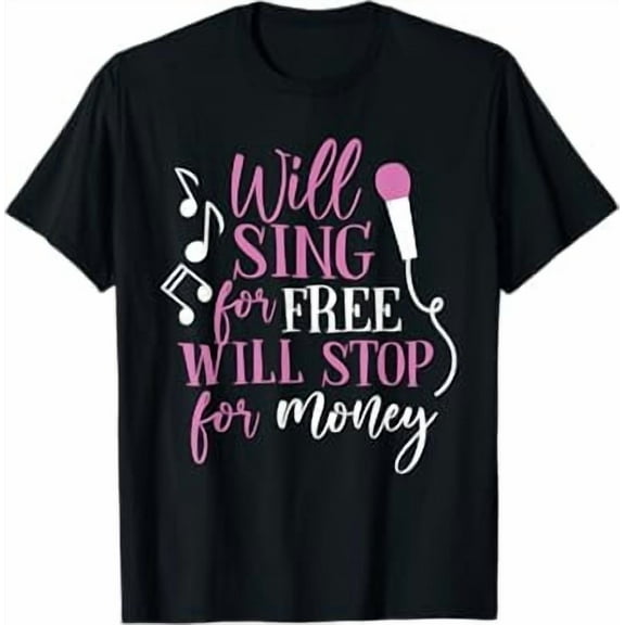 Funny Karaoke Sing Design for Women T-Shirt