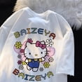 thumbnail image 1 of Funny Kawaii Sanrio Hello Kitty Soft Loose Women's T-shirt Japanese Cute Girls Y2K Aesthetic Fashion Short Sleeve Summer Tops, 1 of 9