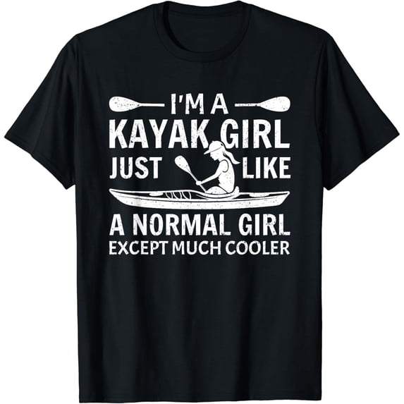 Funny Kayak Design For Women Girls Kayaking Kayak Lover T-Shirt Black 4X-Large