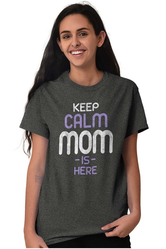Funny Keep Calm Mom is Here Meme Women's Plus Size Graphic Tee Brisco Brands 2X