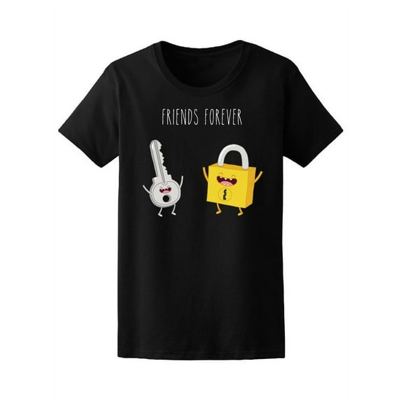 Funny Key & Lock Friends Forever Tee Women's -Image by Shutterstock