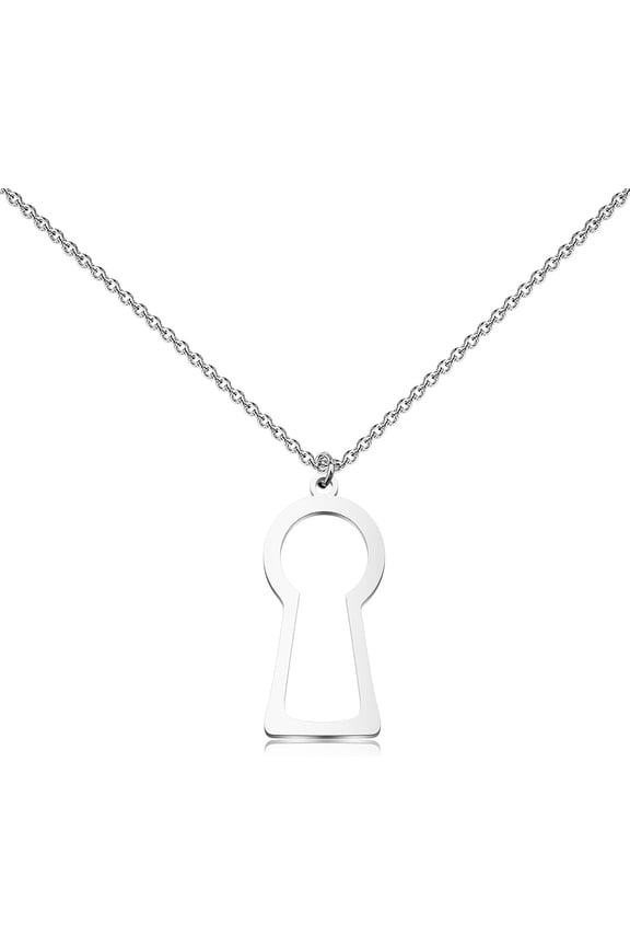 Funny Keyhole Pendant Necklace Keyhole Shape Jewelry Keys Owner Gift Lock Keyhole Gifts Keyhole Merch[Z4784]