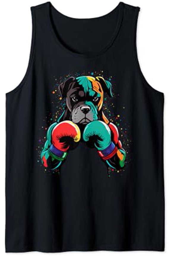 Funny Kickboxing Or Boxing Boxer Dog Tank Top Size S-3XL
