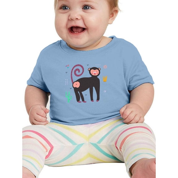 Funny Kiddie Baboon Drawing T-Shirt Infant -Image by Shutterstock, 12 Months