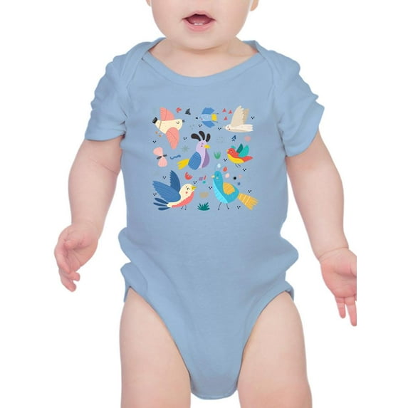 Funny Kiddie Birds Art Bodysuit Infant -Image by Shutterstock, 24 Months