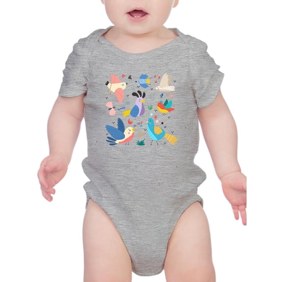 Funny Kiddie Birds Art Bodysuit Infant -Image by Shutterstock, 6 Months