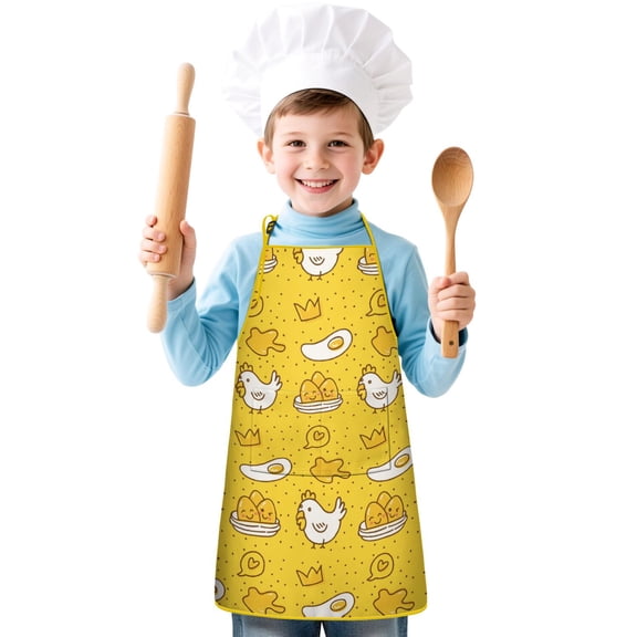 Funny Kids Aprons for Girls Boys Sweet Food Toddler Aprons for Cooking Baking Painting Crafting Art Gardening Little Helper Children Aprons with Adjustable Strap and Pockets
