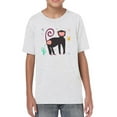 thumbnail image 1 of Funny Kids Baboon Drawing T-Shirt Juniors -Image by Shutterstock,  Medium, 1 of 4