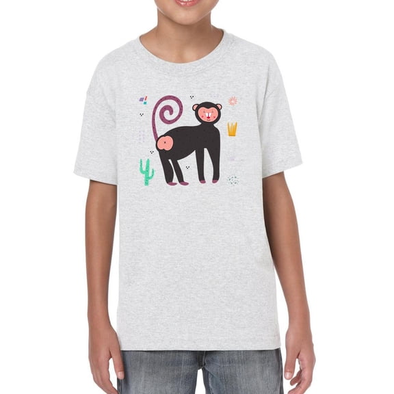 Funny Kids Baboon Drawing T-Shirt Juniors -Image by Shutterstock,  x-Small
