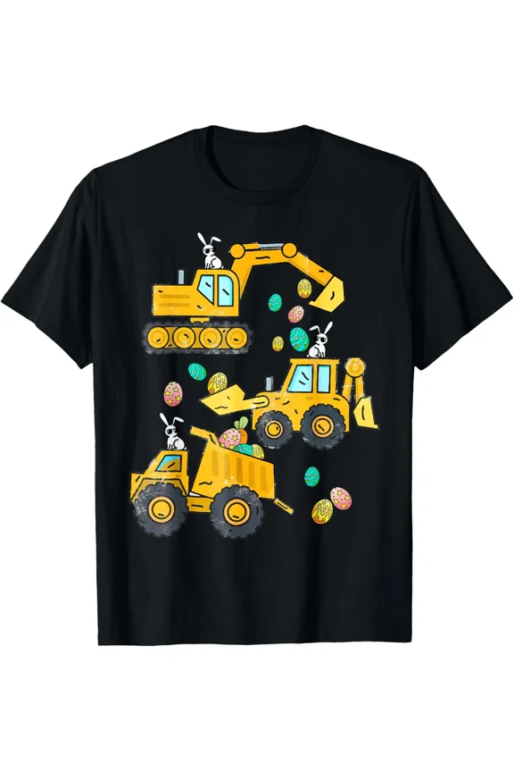 Funny Kids Eggs-Cavator With A Bunny For An Easter Day Excavator New K9773 Unisex T-Shirt – Extended Sizes Up to 5XL