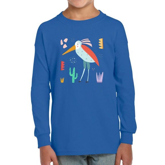 Funny Kids Heron Drawing Long Sleeve Toddler -Image by Shutterstock, 2 Toddler