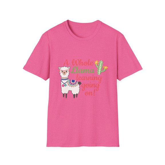Funny Kindergarten Preschool Teachers Gift	Humorous A Whole Llama Learning Going On Men Women Unisex Softstyle T-Shirt