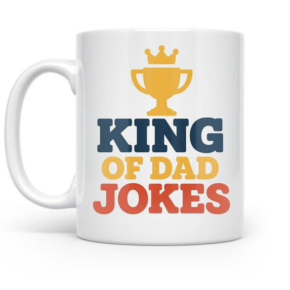 Funny King of Dad Jokes - Pun-Loving Fathers - 11 oz Ceramic Coffee Mug