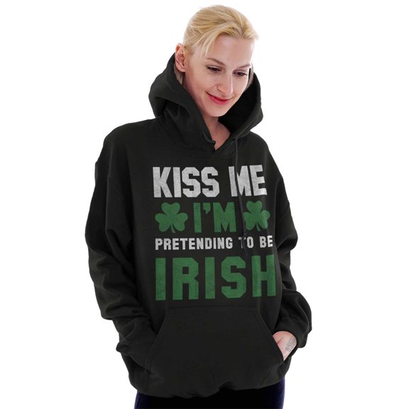 Funny Kiss Me I'm Irish St Patricks Hoodie Sweatshirt Women Men Brisco Brands S