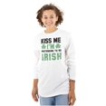 thumbnail image 1 of Funny Kiss Me I'm Irish St Patricks Long Sleeve TShirt Men Women Brisco Brands M, 1 of 6