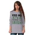thumbnail image 1 of Funny Kiss Me I'm Irish St Patricks Long Sleeve TShirt Men Women Brisco Brands X, 1 of 6