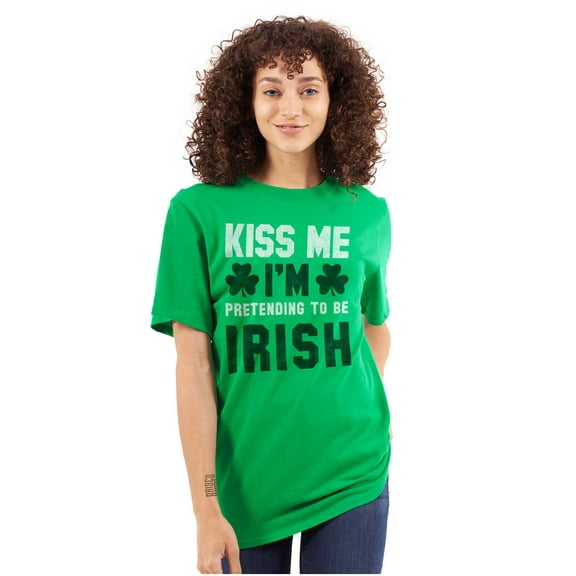 Funny Kiss Me I'm Irish St Patricks Men's Graphic T Shirt Tees Brisco Brands L