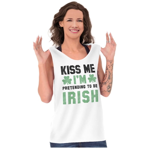 Funny Kiss Me I'm Irish St Patricks Tank Top T Shirts Men Women Brisco Brands M