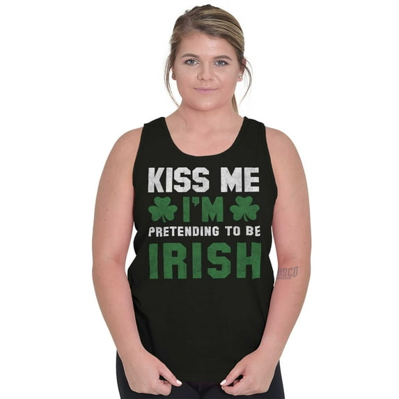 Funny Kiss Me I'm Irish St Patricks Tank Top T Shirts Men Women Brisco Brands S