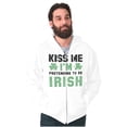 thumbnail image 1 of Funny Kiss Me I'm Irish St Patricks Unisex Fleece Graphic Zip Up Hoodie Brisco Brands 3X, 1 of 3
