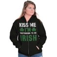 thumbnail image 1 of Funny Kiss Me I'm Irish St Patricks Zip Up Hoodie Men's Women's Brisco Brands L, 1 of 6