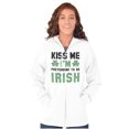 thumbnail image 1 of Funny Kiss Me I'm Irish St Patricks Zip Up Hoodie Men's Women's Brisco Brands M, 1 of 6